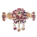 Haargreifer Pfau Haarspange Haarkneifer Haarklammer Metall & Strass rosa gold 4882d